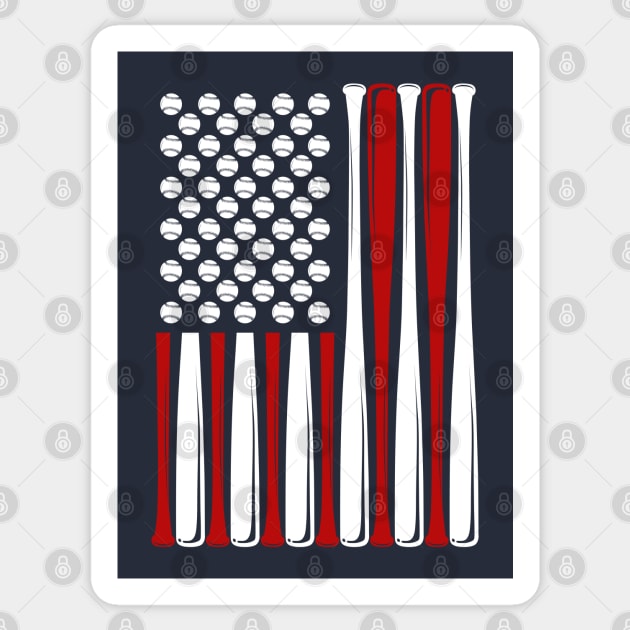 American Flag Baseball Softball Patriotic 4th of July Sticker by CultTees